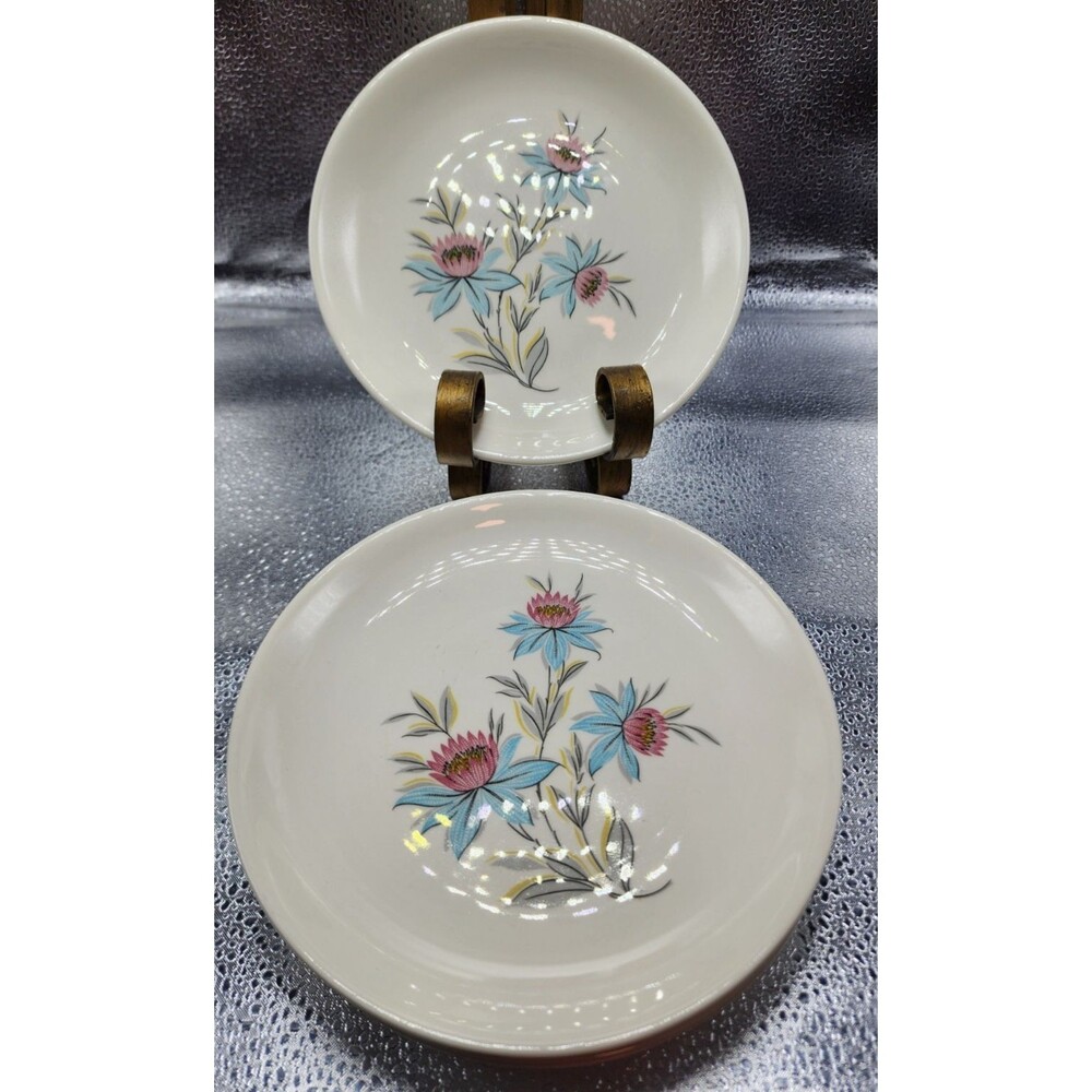STEUBENVILLE POTTERY CO (USA) "FAIRLANE" Pattern SALAD/DESSERT PLATES (Set of 5)